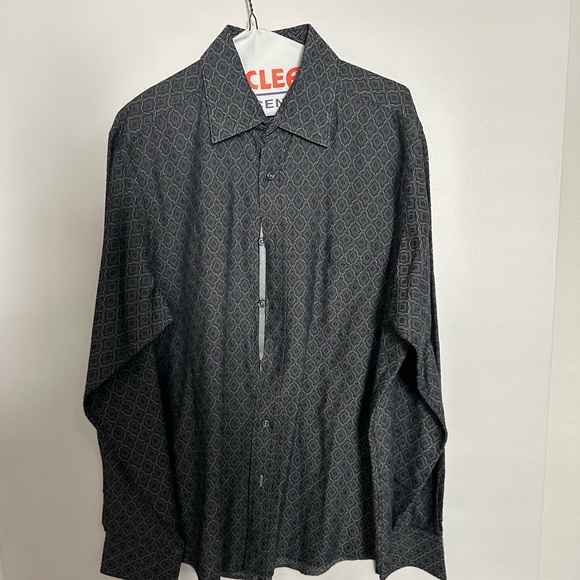 Bugatchi Uomo Black Long Sleeve Men's Dress Shirt Size Large - Picture 2 of 6